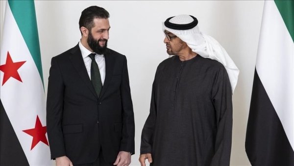 رئيسا سوريا والإمارات يبحثان المستجدات الإقليمية وتعزيز العلاقات