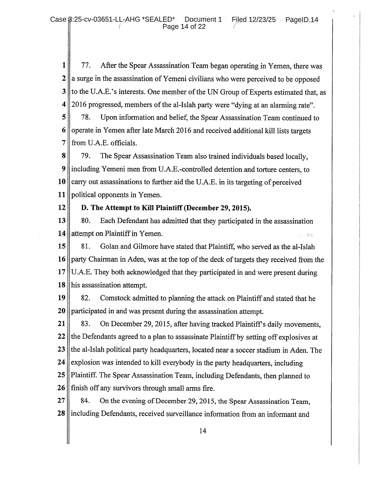 الموقع بوست يحصل على وثائق الدعوى القضائية المرفوعة ضد الإمارات في أمريكا ومرتزقتها في اليمن